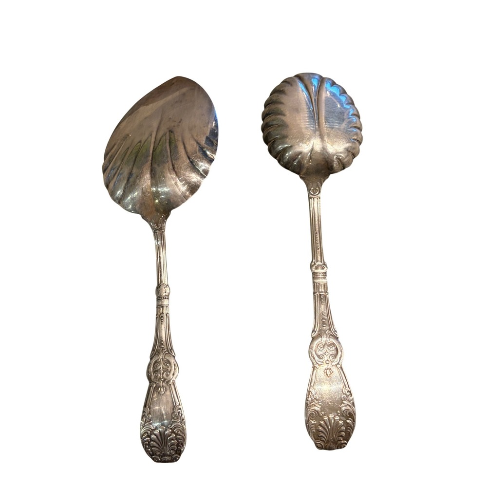 Wm. Rogers Silverplate Serving Set PRISCILLA Lady Ann Shell Pie Server Berry Spn - Picture 6 of 9